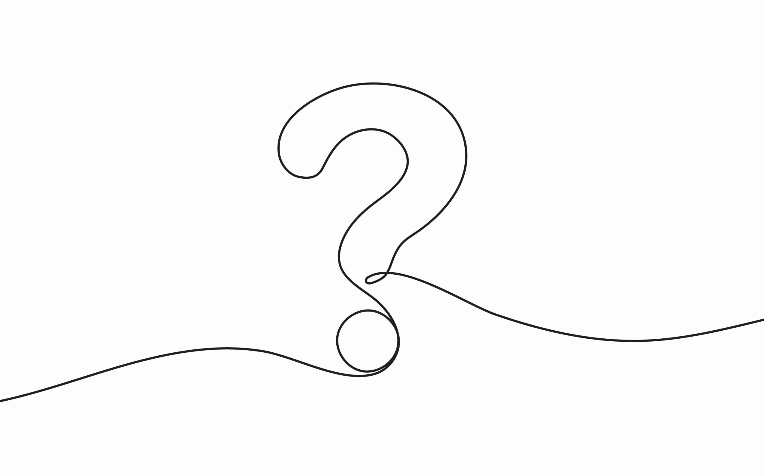 Line drawing of a question mark